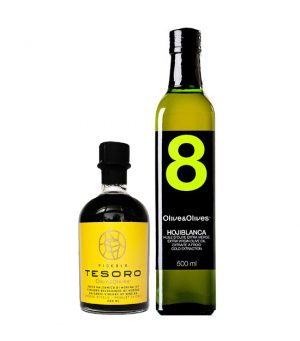 Duo O&O Hojiblanca 8 extra vierge et vinaigre balsamique Tesoro Piccolo Duo O&O Hojiblanca 8 extra vierge et vinaigre balsamique Tesoro Piccolo