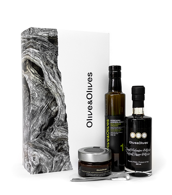 Olive Tree Gift Box - EV Olive oil, balsamic vinegar and chocolate spread