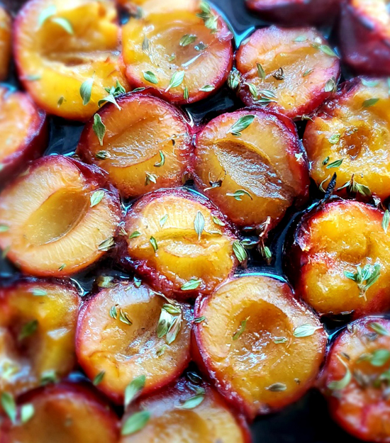 Balsamic Vinegar Roasted Plums with Olive Oil