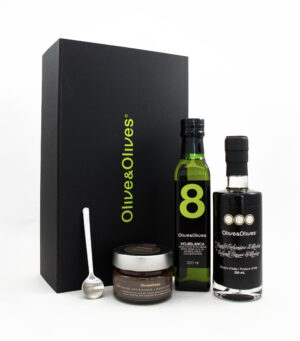 Coffret des Fêtes - Trio huile, vinaigre balsamique et tartinade au chocolat